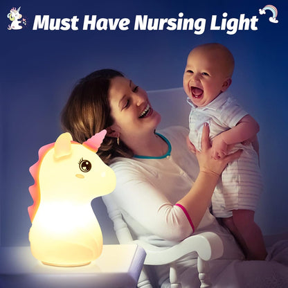 Unicorn Cartoon Silicone Touch LED Night Lamp USB Rechargeable  (Delivery Free)