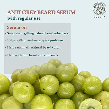 Natural Anti-Grey Beard Serum Oil - (25ml) - Restores Beard Color Naturally - 100% Natural Herbal Formula | Turns White Beard to Black
