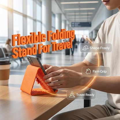 Portable Flexible Foldable Silicone Phone Stand with Aluminum