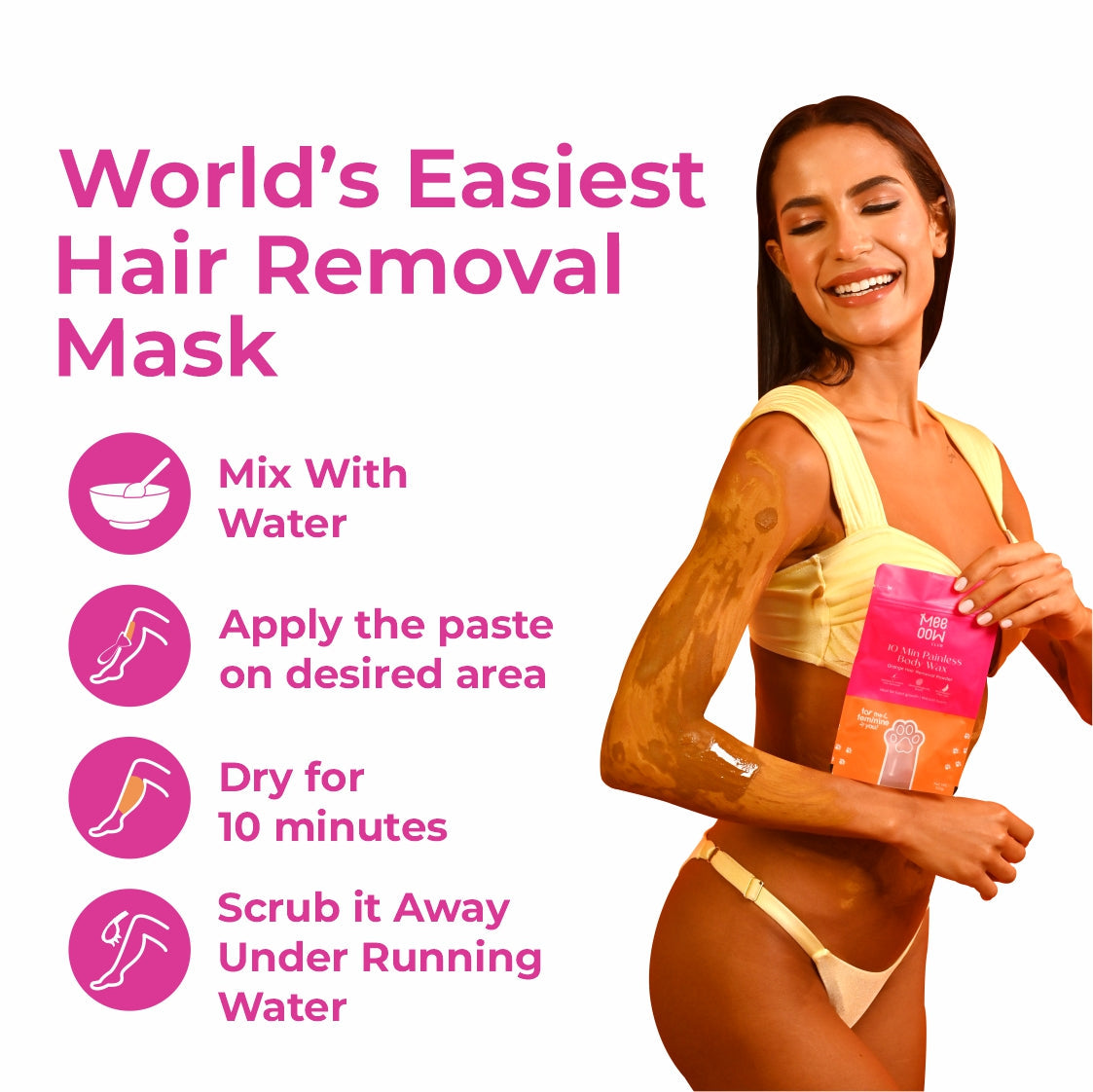 Purely Organics Body Hair Removal Powder (10 Min Painless Body Wax)