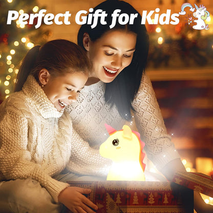 Unicorn Cartoon Silicone Touch LED Night Lamp USB Rechargeable  (Delivery Free)