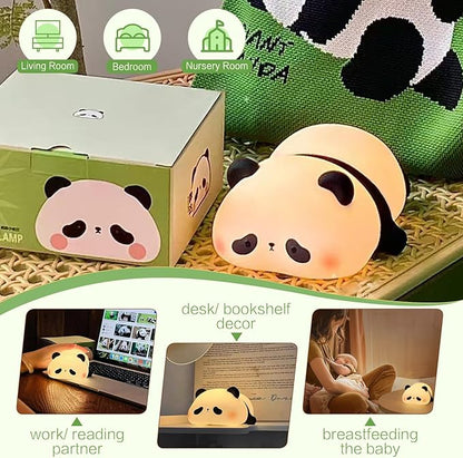Panda Silicone Soft Night Light Lamp USB ری چارج ایبل (ڈیلیوری مفت)