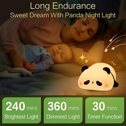 Panda Silicone Soft Night Light Lamp USB ری چارج ایبل (ڈیلیوری مفت)