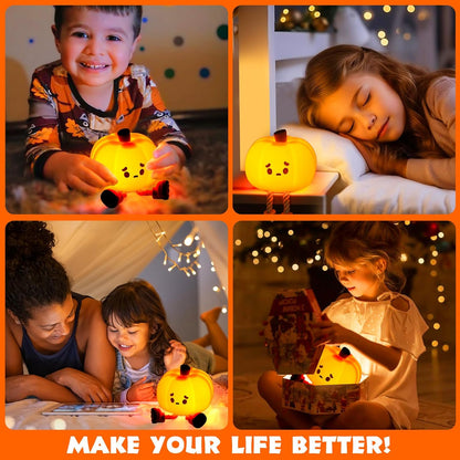 Pumpkin Silicone Night Lamp With Different Lights (Delivery Free)