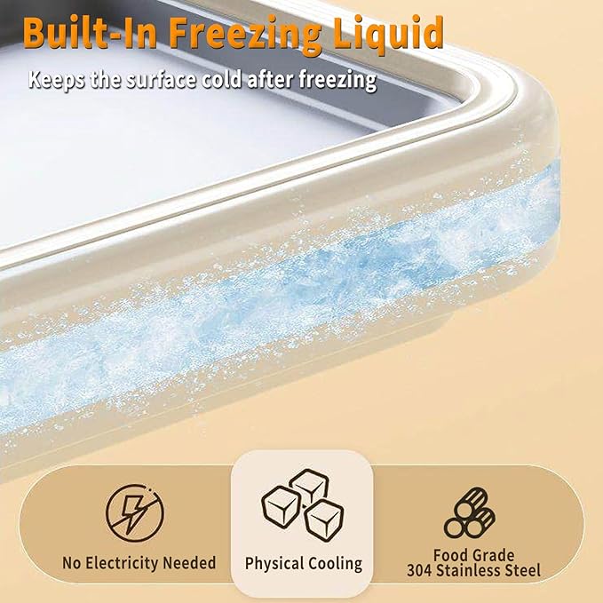 Instant Rolled Ice Cream Maker, Frozen Dessert Preparation Pan, Homemade Ice Cream Maker Tray, Homemade Ice Cream Roll Kit