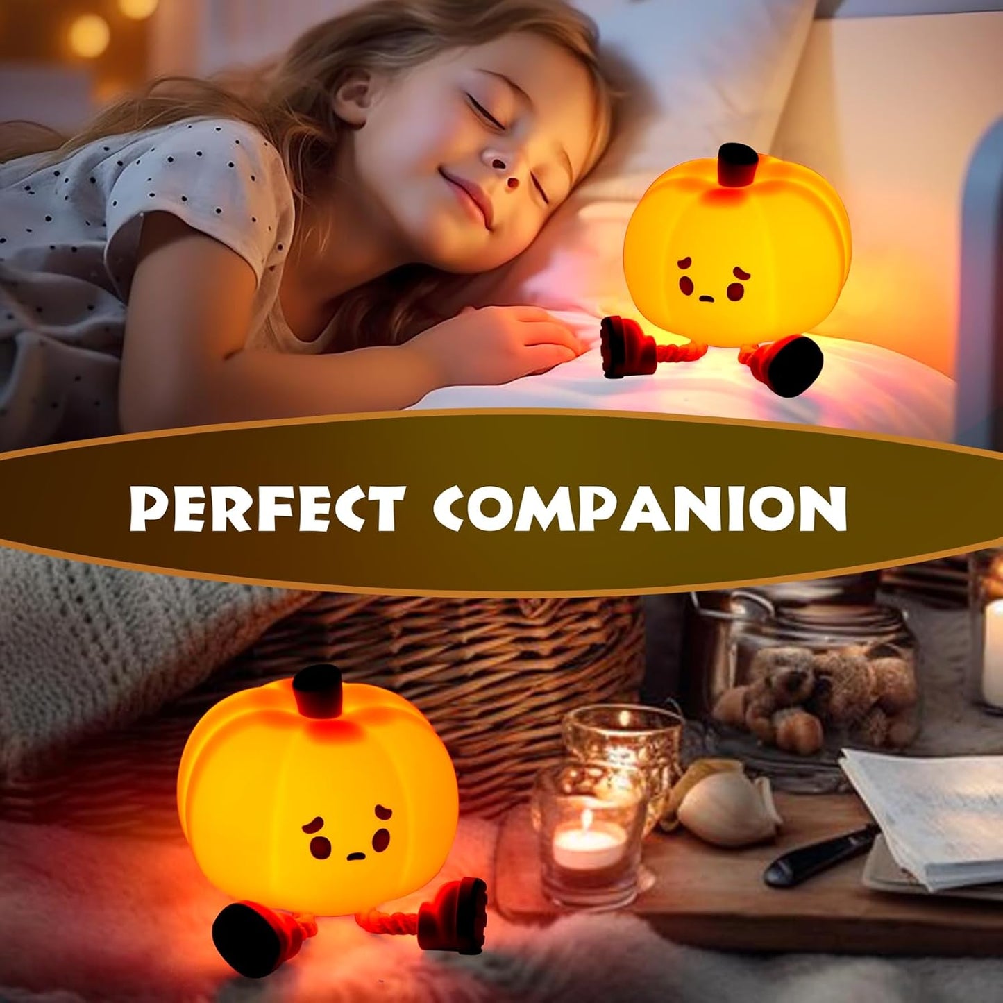 Pumpkin Silicone Night Lamp With Different Lights (Delivery Free)