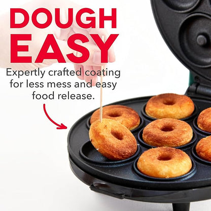 DASH Mini Donut Maker Machine, Non-stick, Makes 7 Doughnuts - Aqua