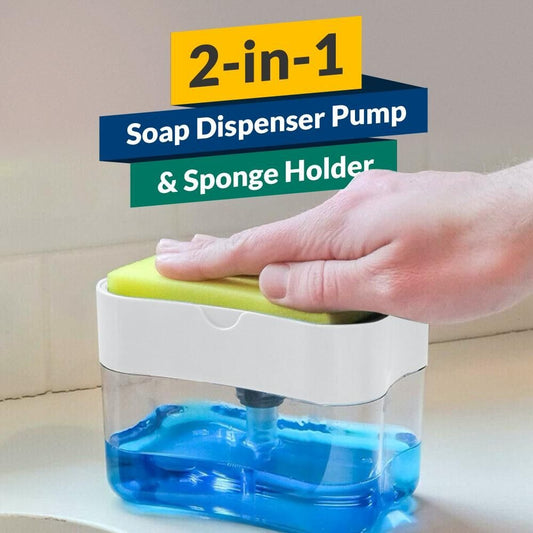 2 in 1 Soap Dispenser Push Out Liquid Kitchen Dish Washing Caddy