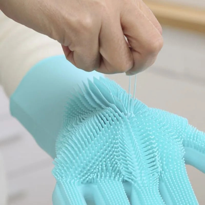 Multipurpose Dishwashing Cleaning Reusable  Magic Silicone Rubber Gloves For Household