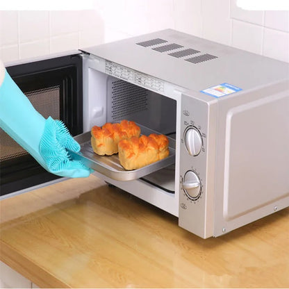 Multipurpose Dishwashing Cleaning Reusable  Magic Silicone Rubber Gloves For Household