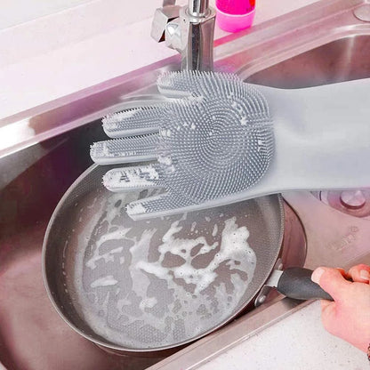 Multipurpose Dishwashing Cleaning Reusable  Magic Silicone Rubber Gloves For Household