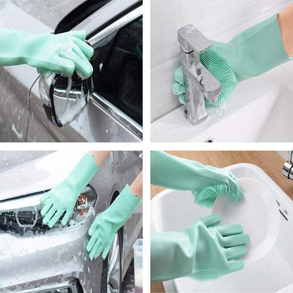 Multipurpose Dishwashing Cleaning Reusable  Magic Silicone Rubber Gloves For Household