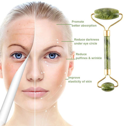 Jade Stone Roller & Gua Sha Facial & Body Massager
