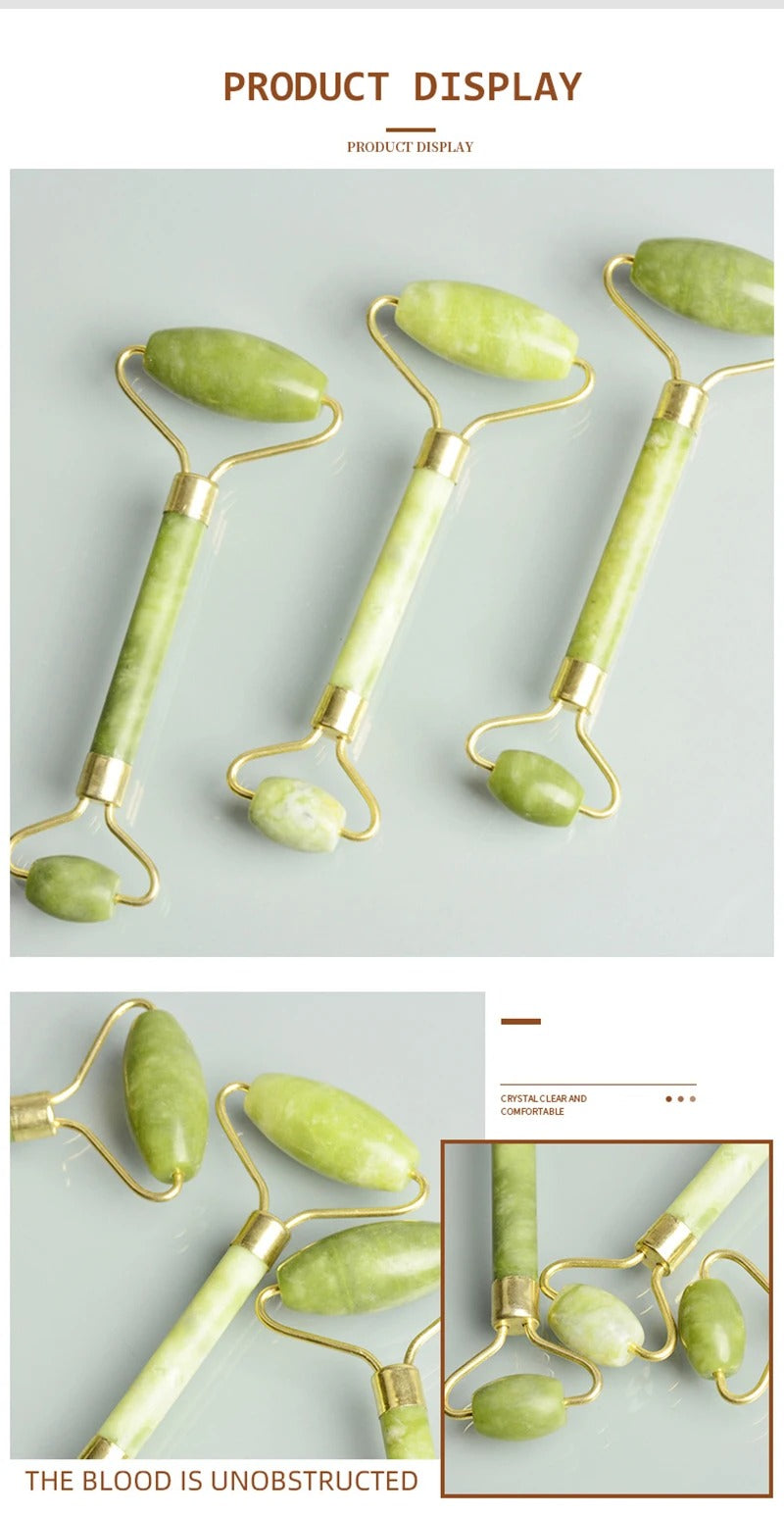 Jade Stone Roller & Gua Sha Facial & Body Massager