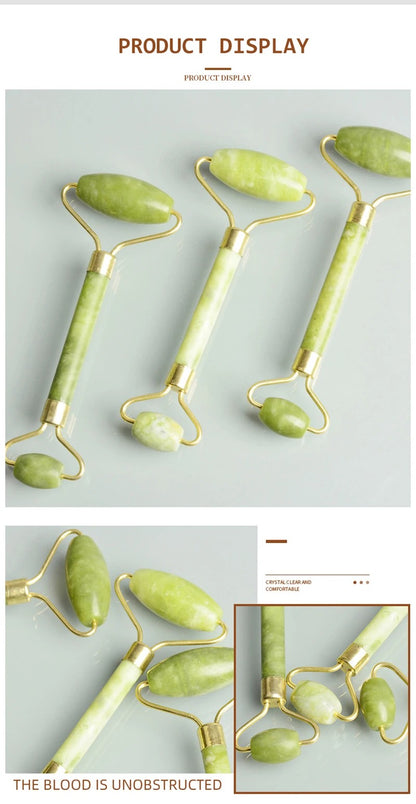 Jade Stone Roller & Gua Sha Facial & Body Massager