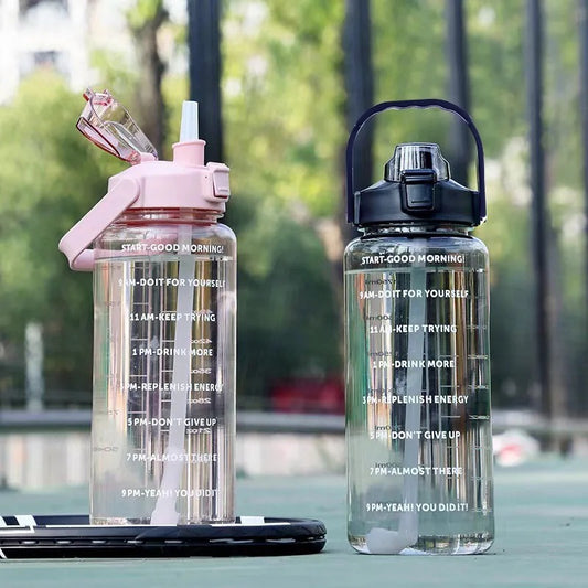 2 Liter Water Bottle with Straw Female Jug Girls Portable Travel bottles Fitness