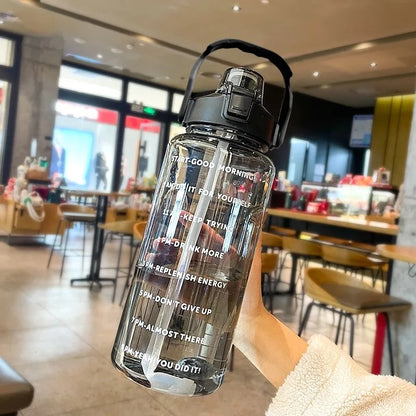 2 Liter Water Bottle with Straw Female Jug Girls Portable Travel bottles Fitness