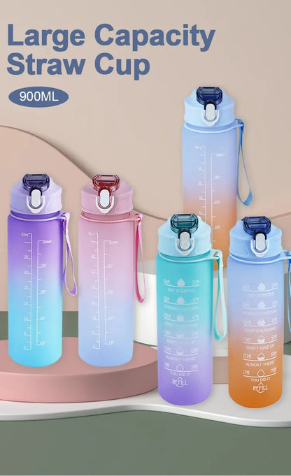 900ML Sports Water Bottle Leakproof Bottle Drinking Outdoor Travel Water Bottle
