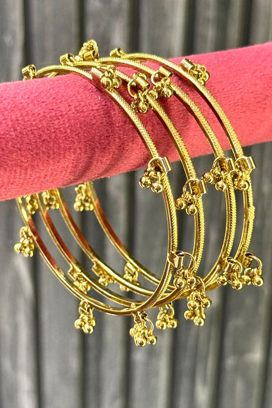Viral kashmiri Ghungroo Brass Bangles Set of 4(Antique)