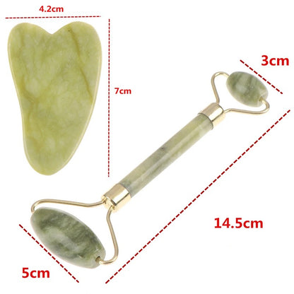 Jade Stone Roller & Gua Sha Facial & Body Massager