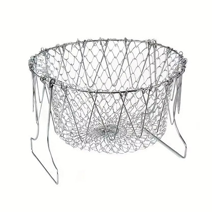 Stainless Steel Foldable Multifunctional Frying Basket/Drainer