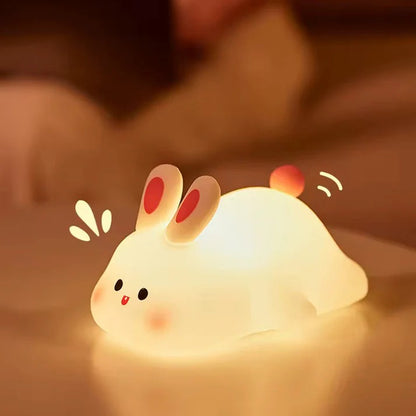 Cute Rabbit Desk Soft Night Lamp USB Rechargeable (Delivery Free)