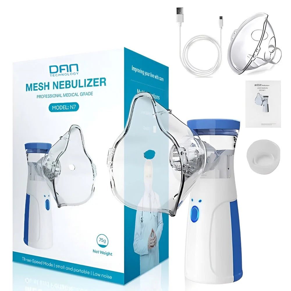 Mini Portable Mesh Nebulizer Machine for Kids & Adults | Handheld Inhaler for Home & Travel