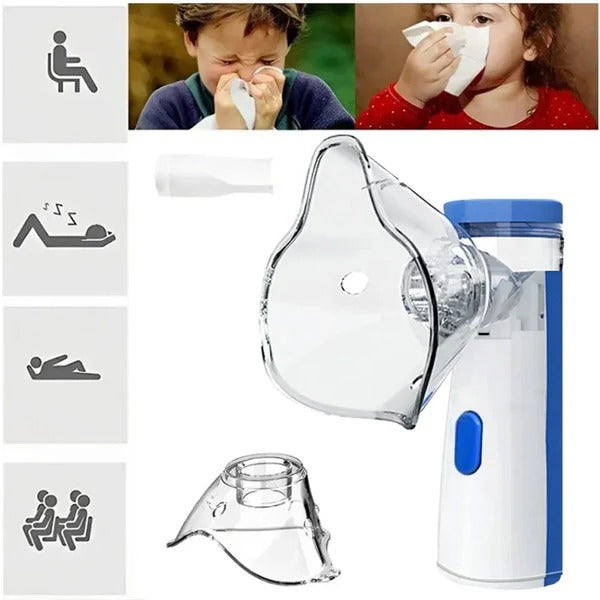 Mini Portable Mesh Nebulizer Machine for Kids & Adults | Handheld Inhaler for Home & Travel