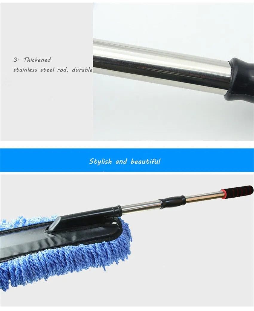 Extendable Microfiber Car Duster with a soft, scratch-free design