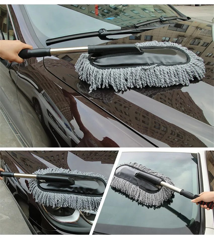 Extendable Microfiber Car Duster with a soft, scratch-free design