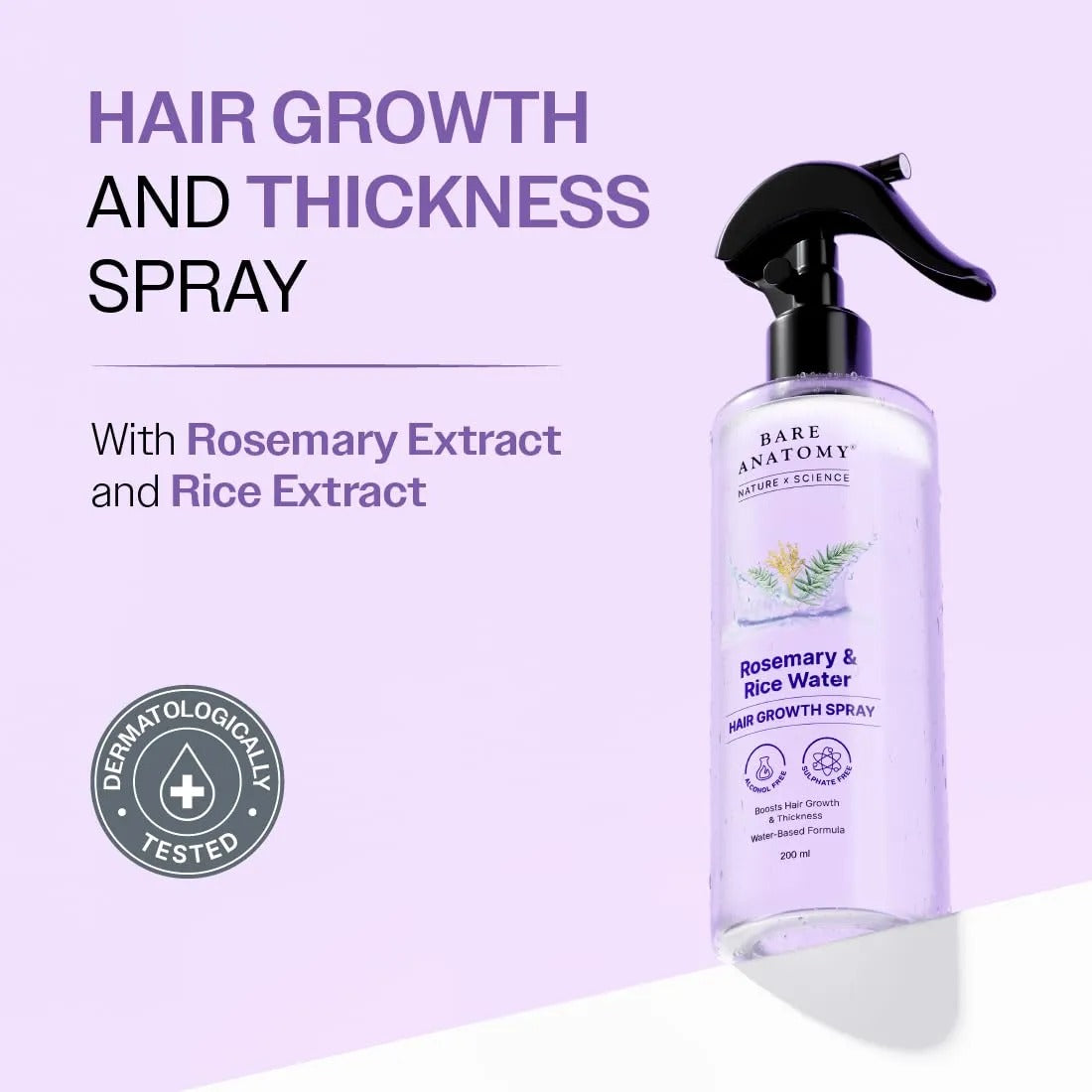 Bare Anatomy Rosemary & Rice Water Hair Growth Spray