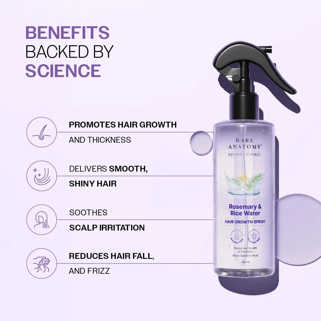 Bare Anatomy Rosemary & Rice Water Hair Growth Spray