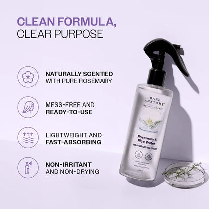 Bare Anatomy Rosemary & Rice Water Hair Growth Spray