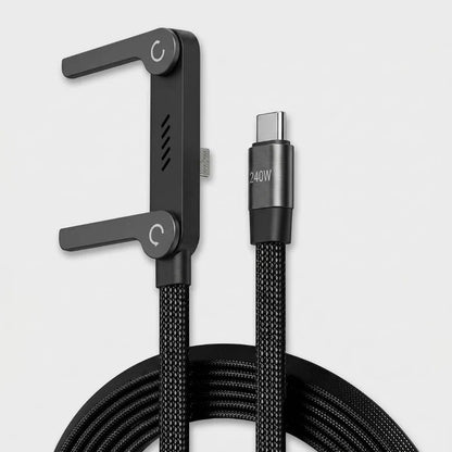 The Viral 240W Fast Charging Type C to C Cable with 360 Degree Aluminum Stand