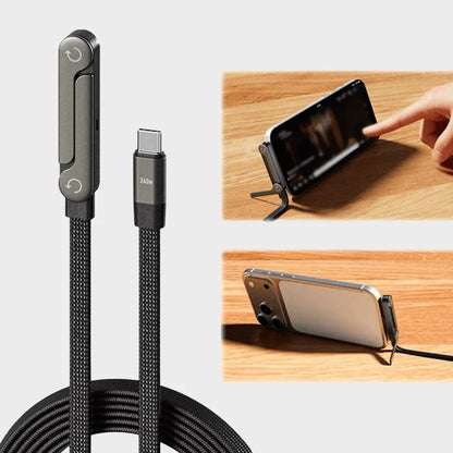 The Viral 240W Fast Charging Type C to C Cable with 360 Degree Aluminum Stand