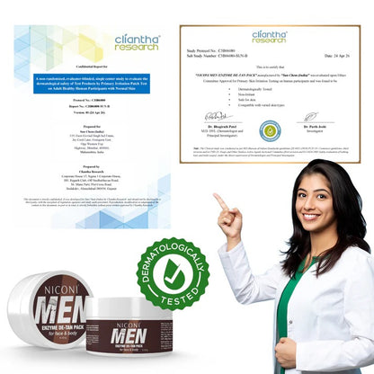 Niconi Men Enzyme De-Tan Pack For Face & Body (300g) Dermatologically tested