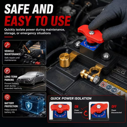 Anti Theft Car Lock|12V/24V Car Battery Disconnect Switch|Manual Power Cut-Off Switch|Battery Isolation Disconnect Switch for Cars