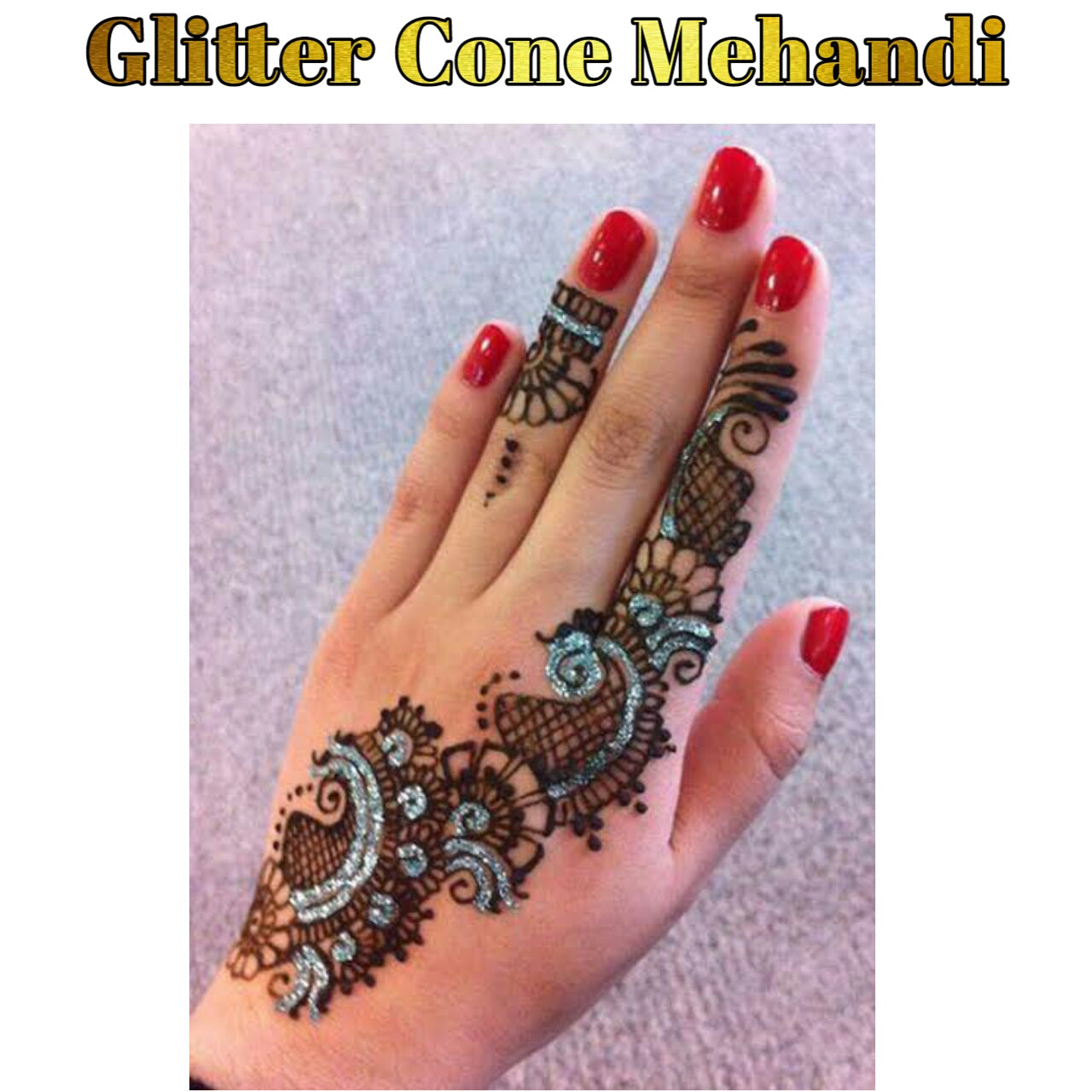 Glitter Mehndi cone available in different colours