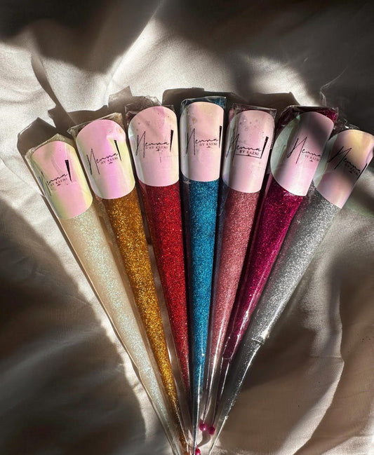 Glitter Mehndi cone available in different colours