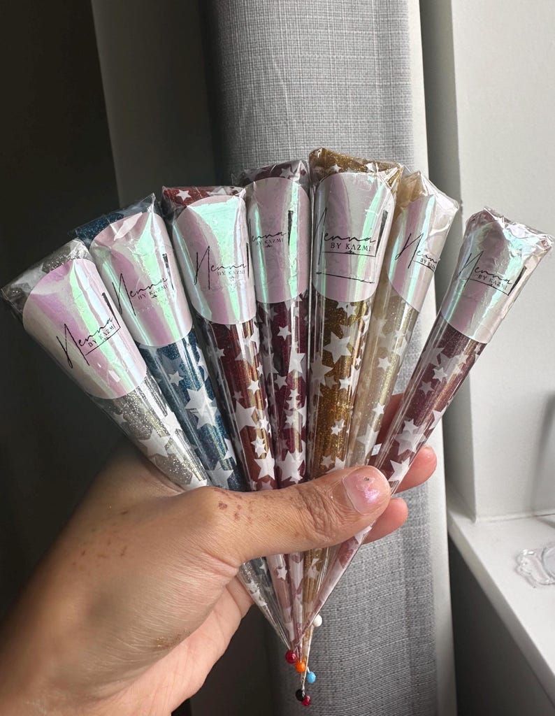 Glitter Mehndi cone available in different colours