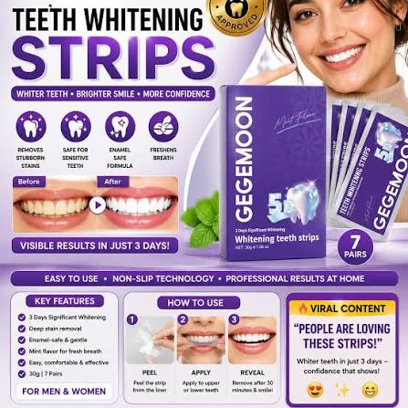 Gegemoon 5D Teeth Whitening Strips | Professional 5-Day Whitening Kit