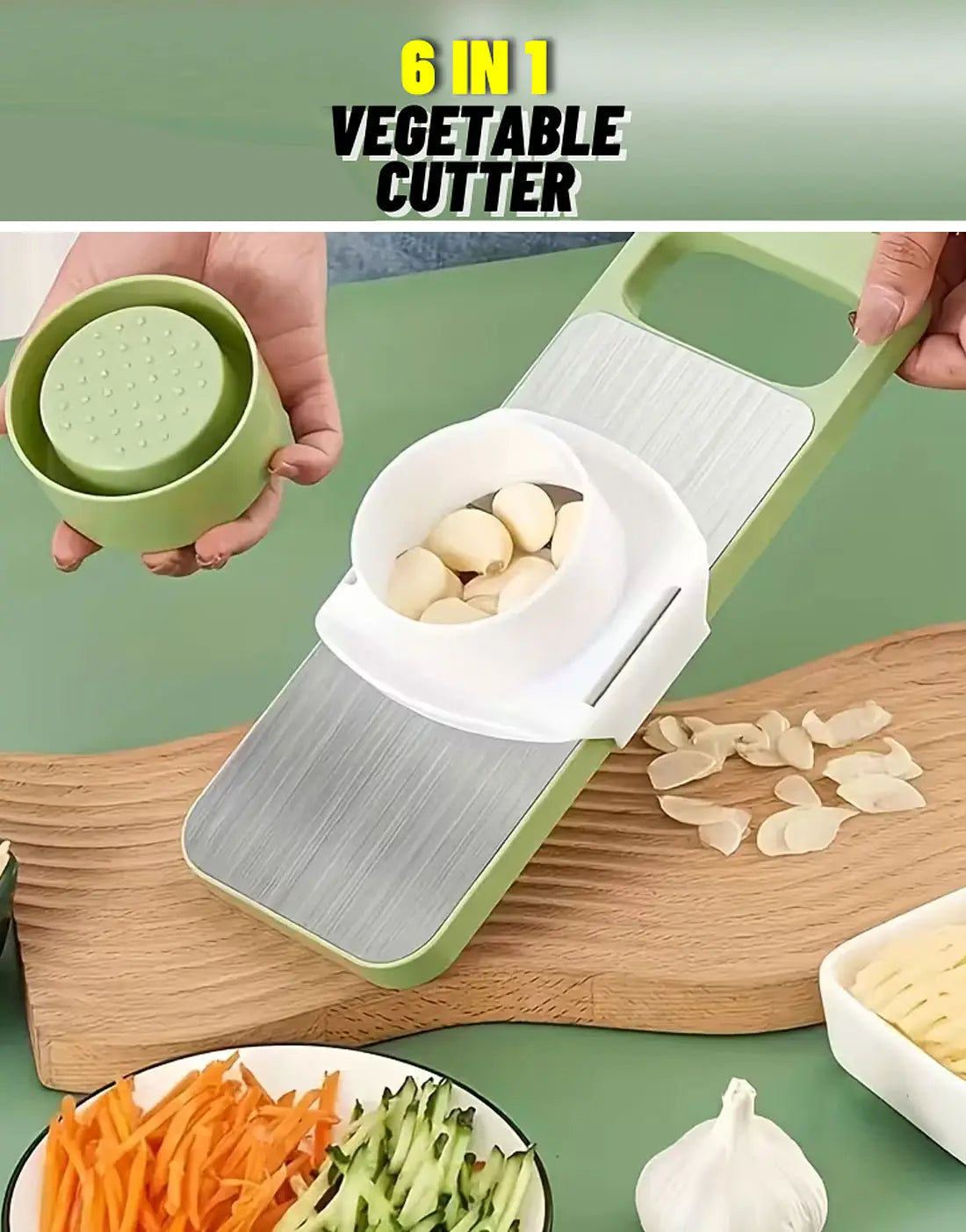 6 in 1 Stainless Steel  Multifunctional Vegetable Slicer Cutter